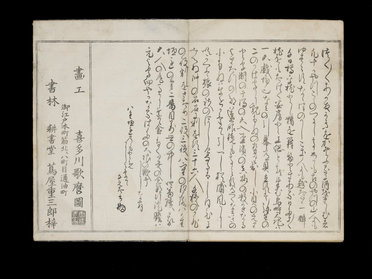 Shiohi no tsuto (Dary z odpływu), znany jako Księga Muszli, 1789 (kolorowy drzeworyt) autorstwa Kitagawa Utamaro