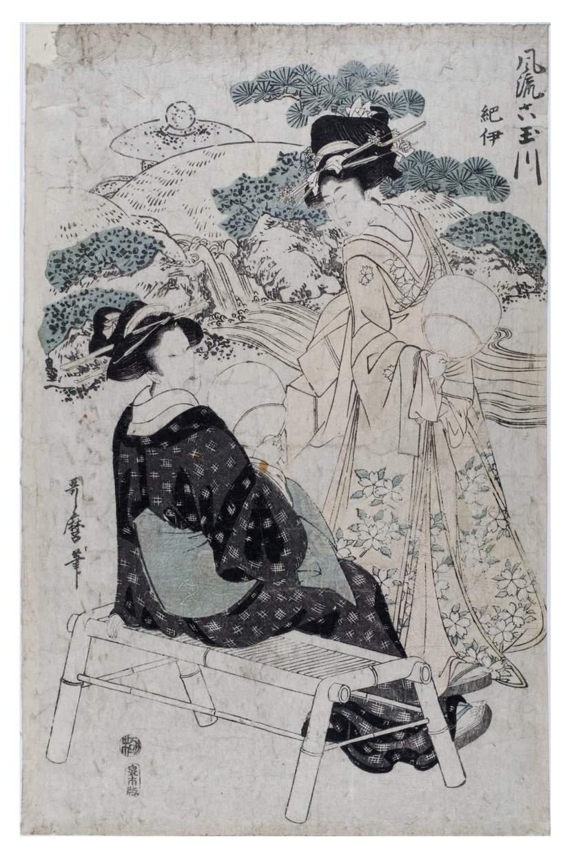 The Elegant Six Jewel Rivers, ok. 1800-1805 (drewnodruk na papierze) autorstwa Kitagawa Utamaro