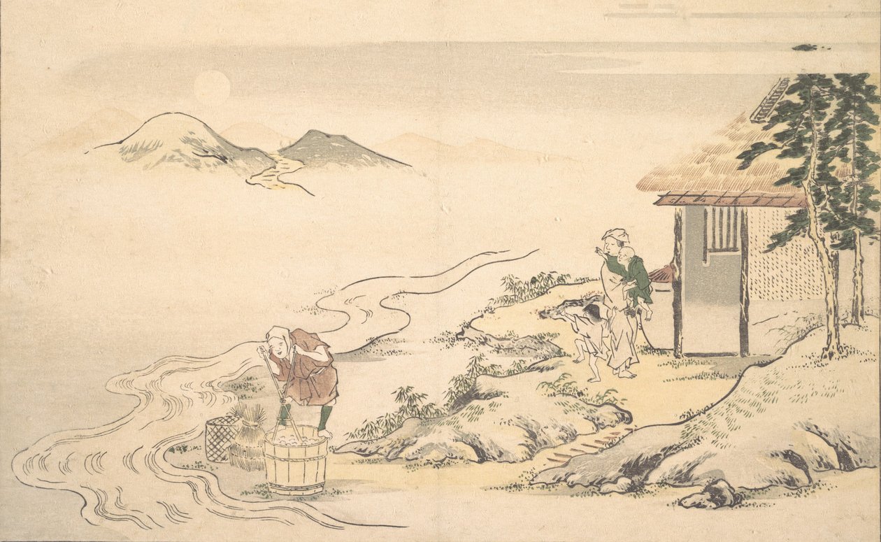 Pełnia księżyca w czasie żniw Imo, ósmy miesiąc 1789. autorstwa Kitagawa Utamaro
