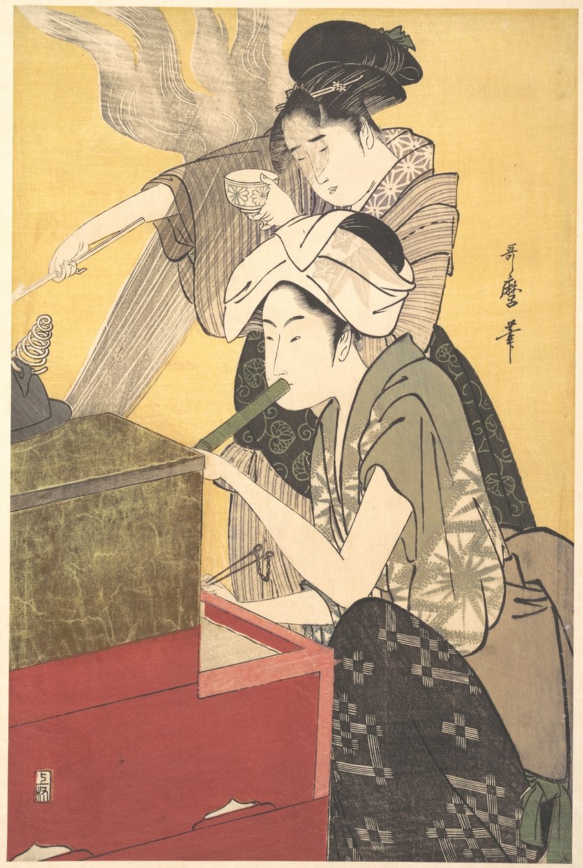 Kuchnia autorstwa Kitagawa Utamaro