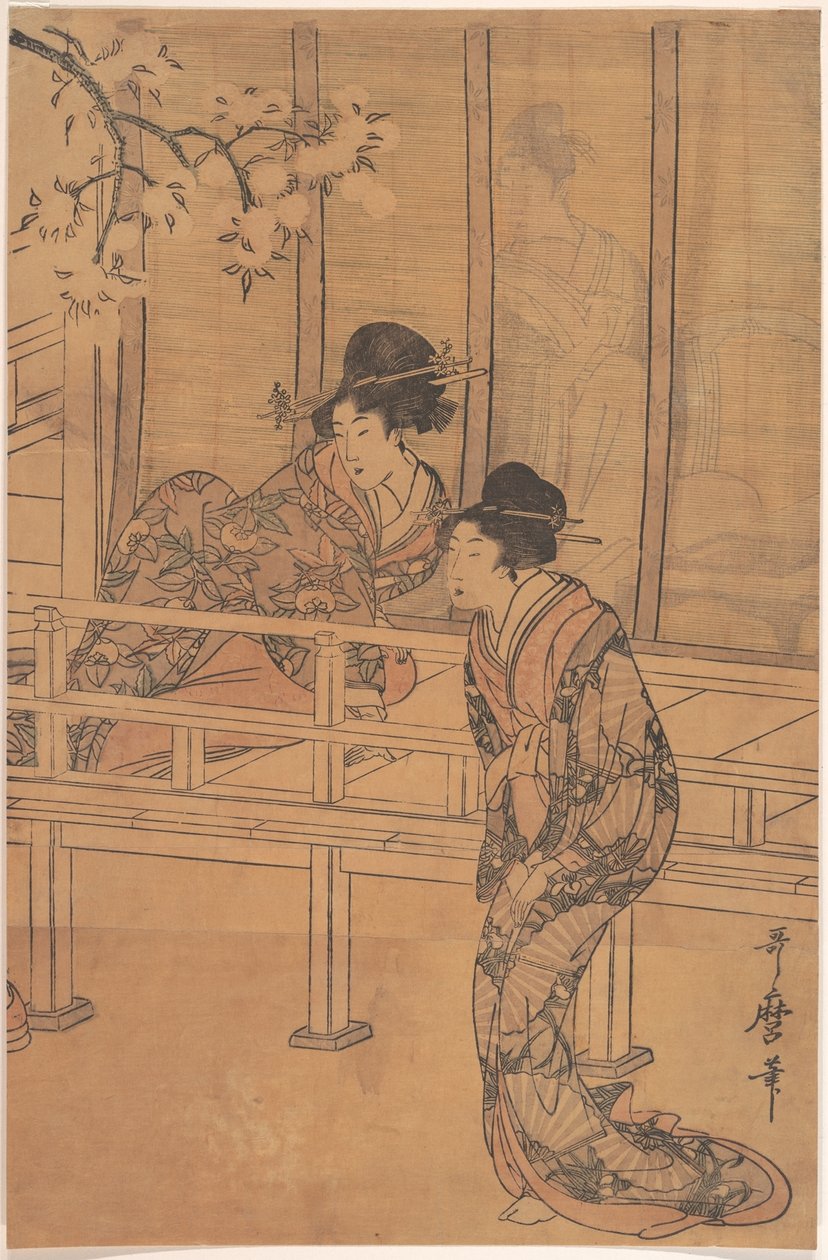 Księżniczka Aoi odwiedza damę z Rokujō autorstwa Kitagawa Utamaro