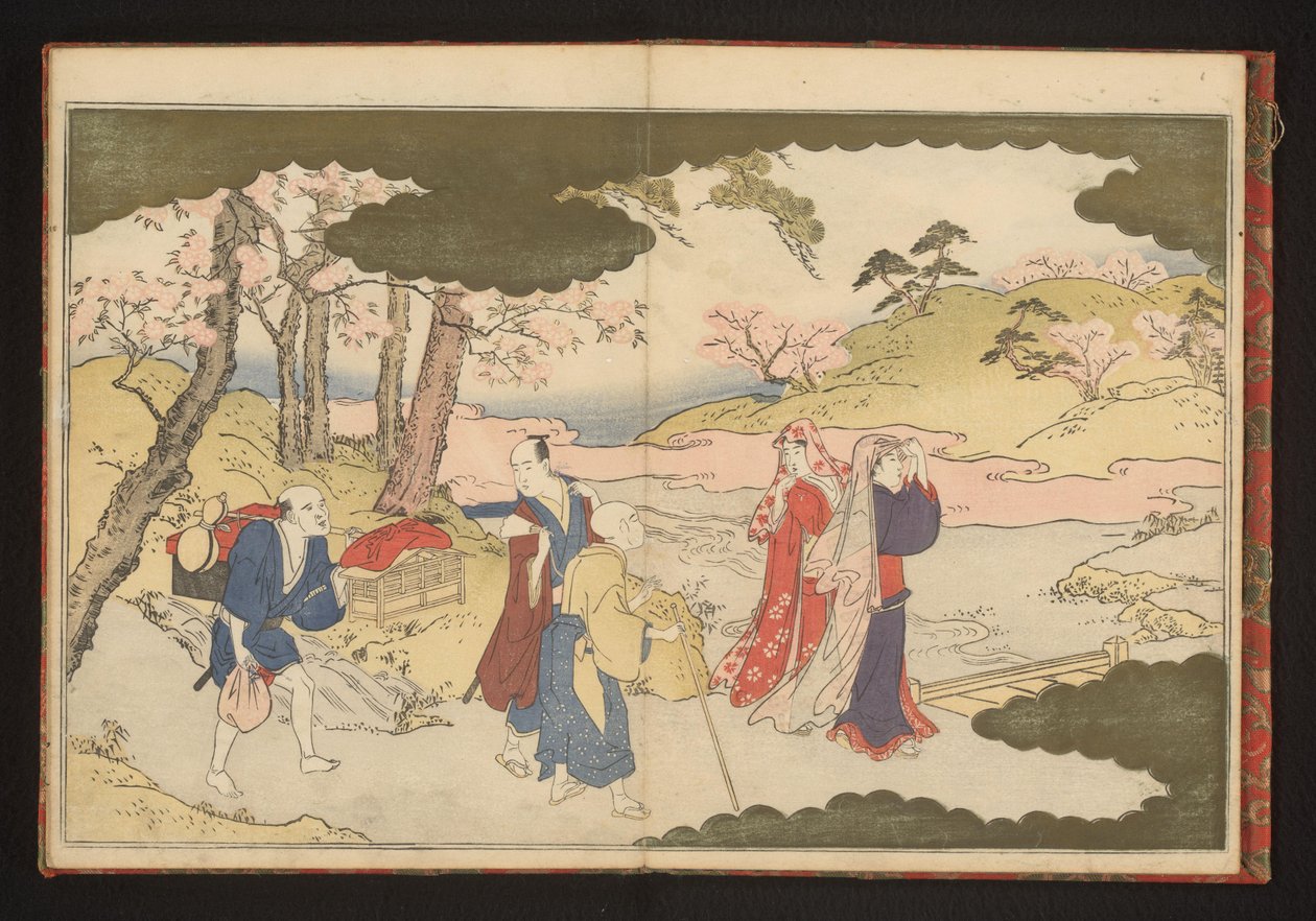 Dwie panie oglądające kwiaty w Kioto autorstwa Kitagawa Utamaro