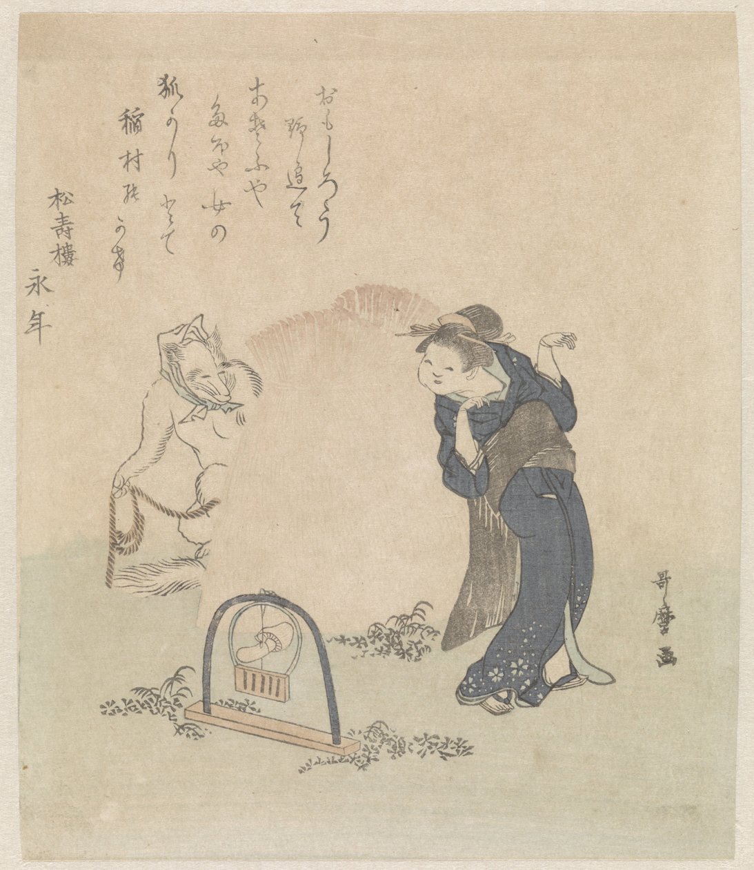 Kobieta w pułapce na lisy autorstwa Kitagawa Utamaro
