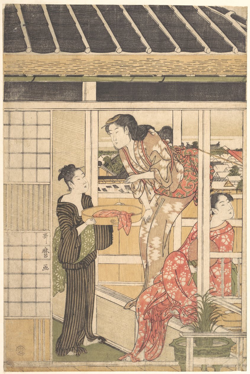 Dzień prania autorstwa Kitagawa Utamaro