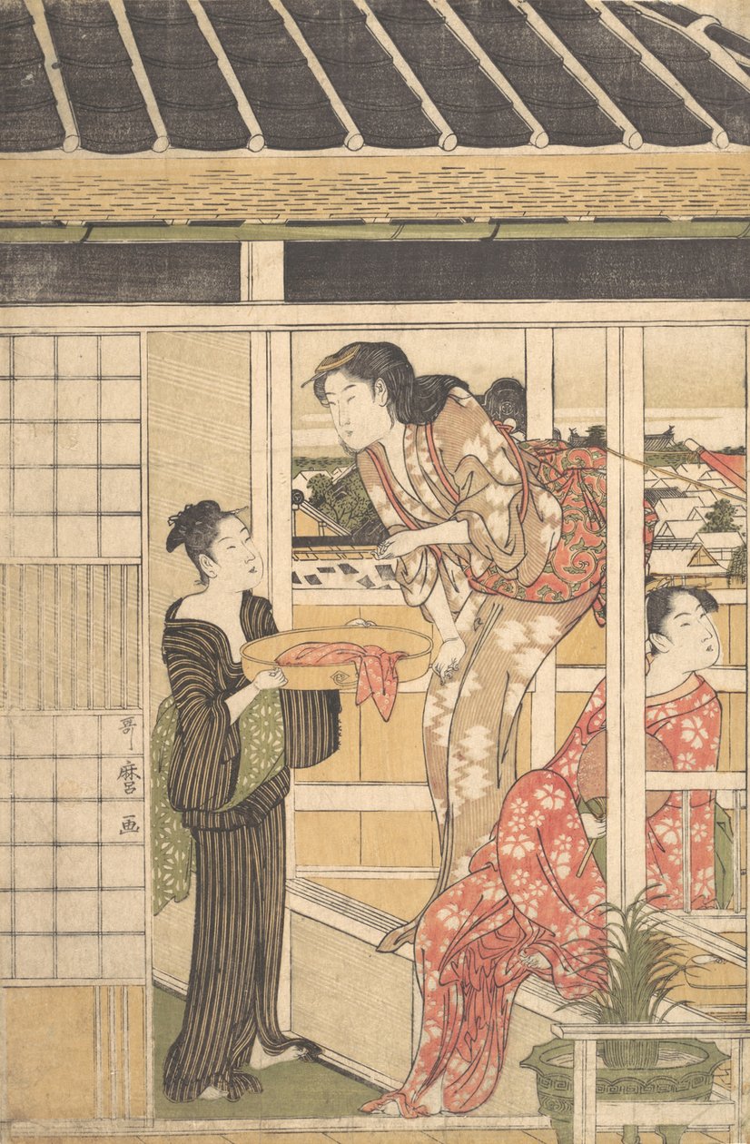 Dzień prania, ok. godz. 1788. autorstwa Kitagawa Utamaro