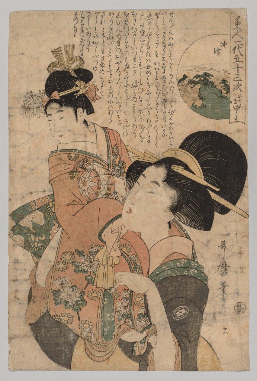 Kobieta niosąca dziecko, 1753-1806. autorstwa Kitagawa Utamaro