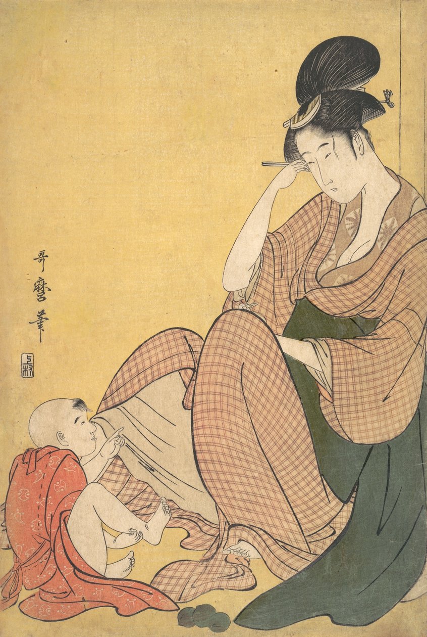 Kobieta z Dzieciątkiem, ca. 1794-95. autorstwa Kitagawa Utamaro