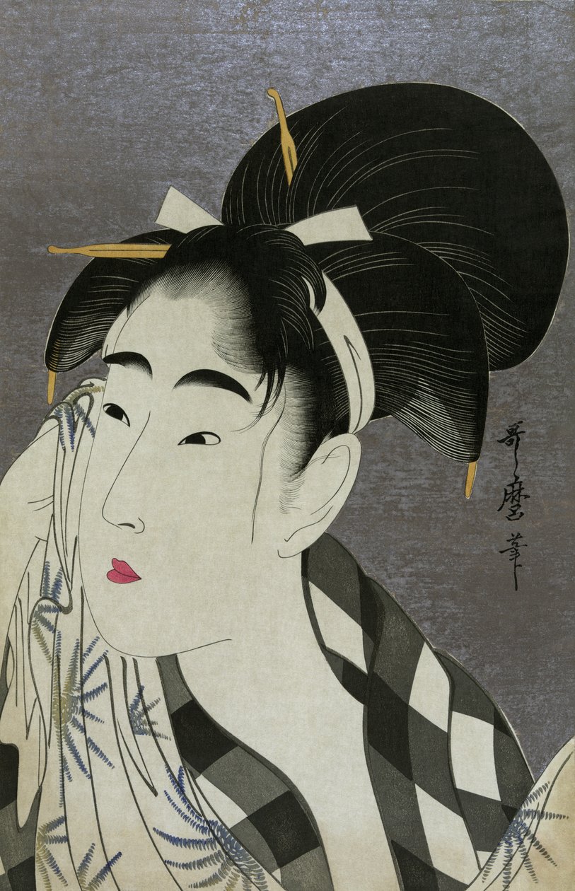Kobieta ocierająca pot, 1798 autorstwa Kitagawa Utamaro