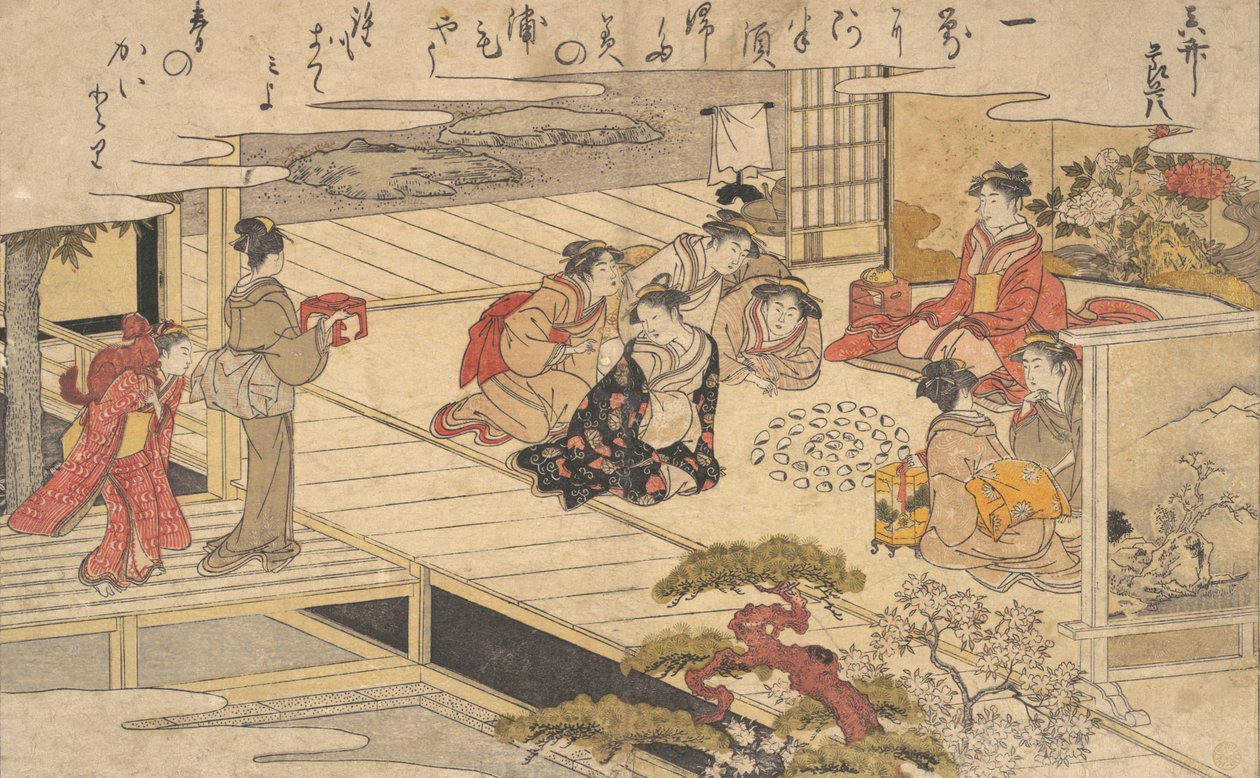 Kobiety bawiące się muszlami, 1790. autorstwa Kitagawa Utamaro