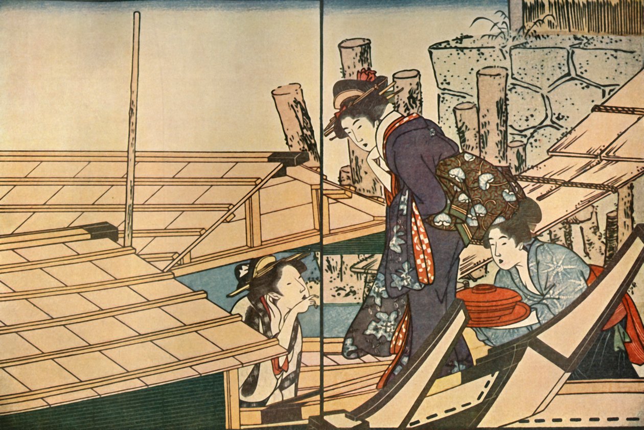 Kobiety na łodzi, 1801, 1924. autorstwa Kitagawa Utamaro