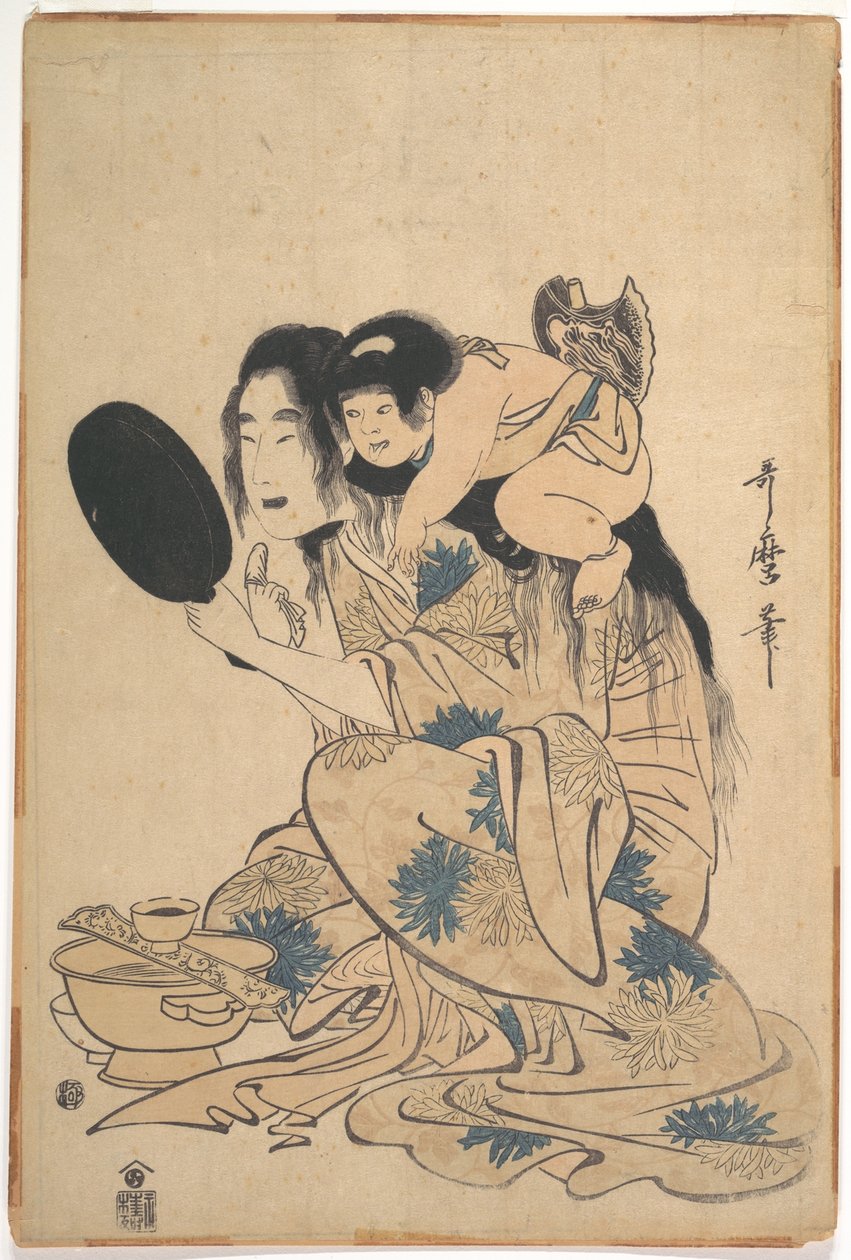 Yamauba czerniąca zęby, z Kintarō autorstwa Kitagawa Utamaro