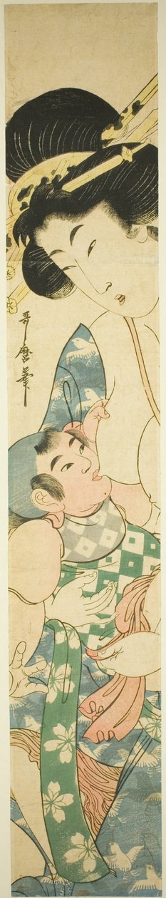Matka karmiąca dziecko autorstwa Kitagawa Utamaro II