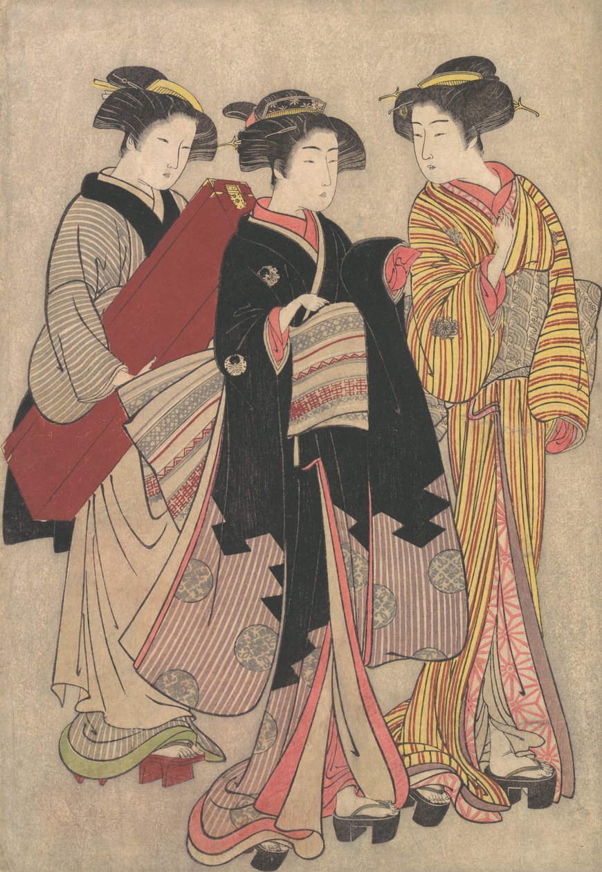 Spacerujące dwie gejsze, 1739-1820. autorstwa Kitao Shigemasa