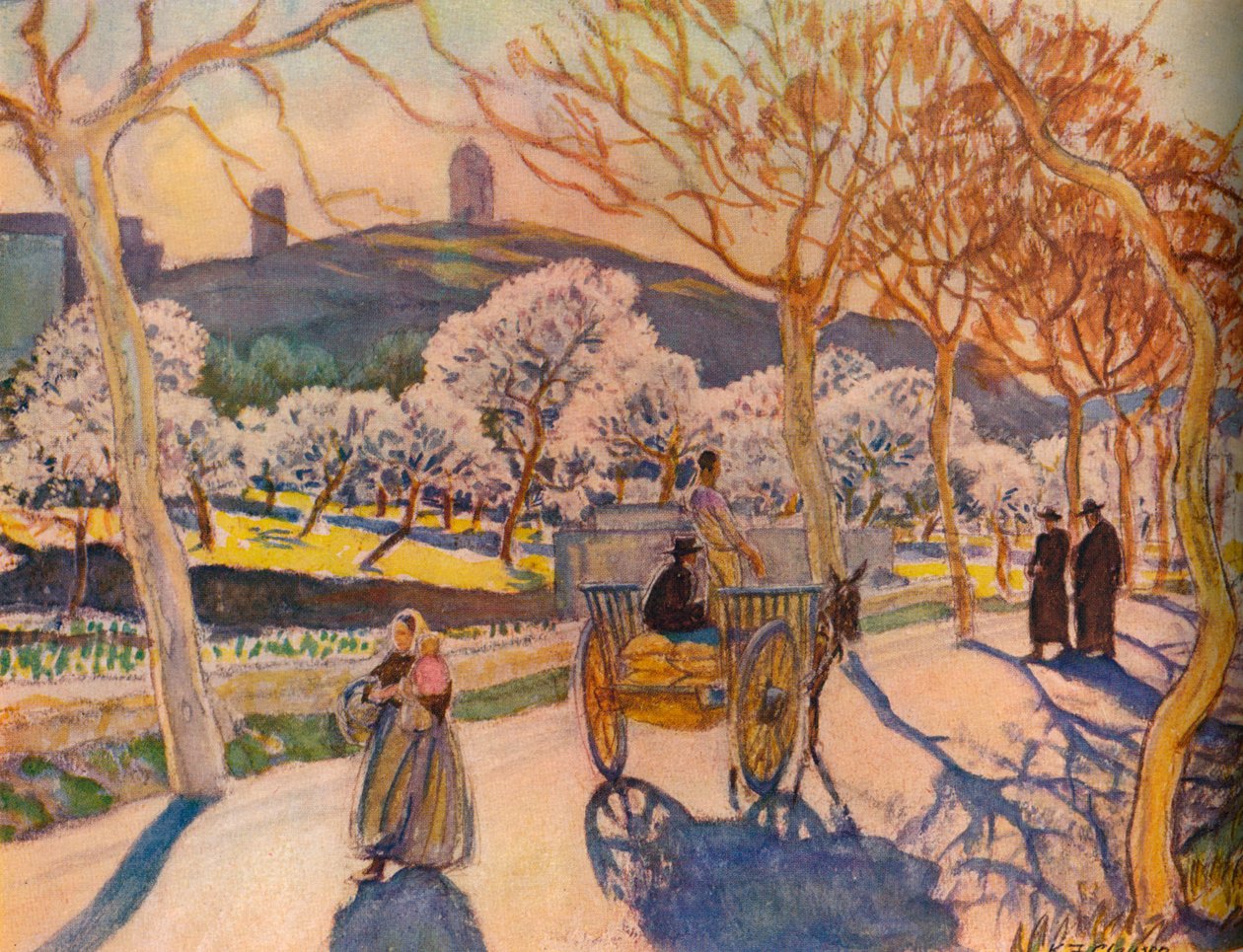 „Światło słoneczne i kwiat migdałów, Ibiza”, 1936. autorstwa Kitty Clausen