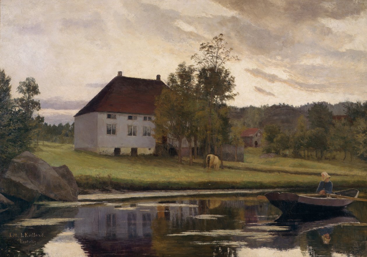 Bossevig, po zachodzie słońca autorstwa Kitty Lange Kielland