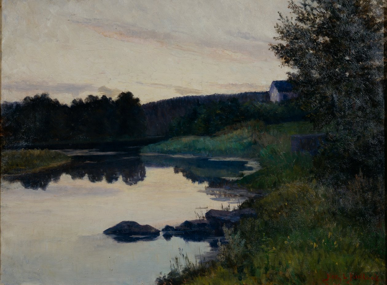 Letni wieczór (olej na płótnie) autorstwa Kitty Lange Kielland