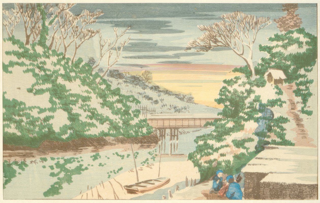 Śnieg w Ochanomizu autorstwa Kiyochika Kobayashi