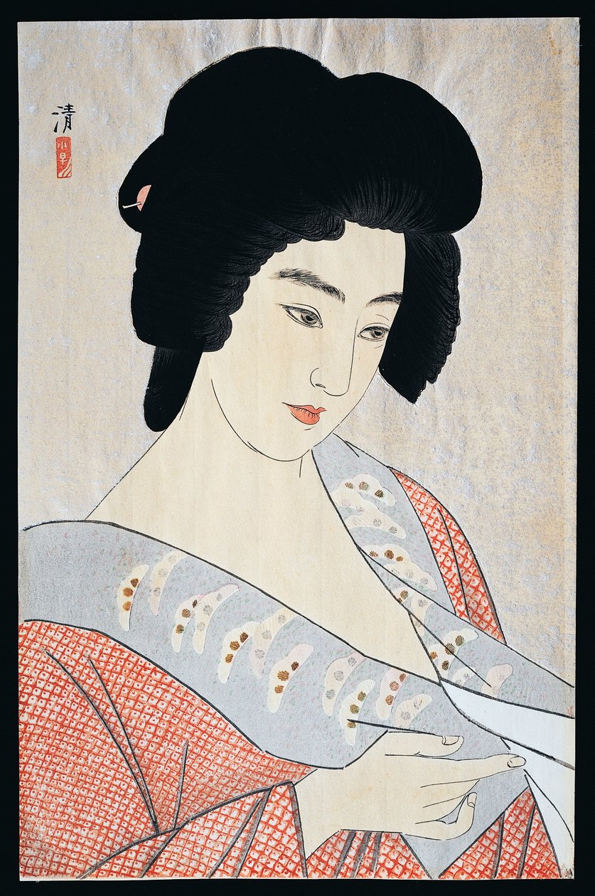 Geisha Ichiyen, 1933, autorstwa Kiyoshi Kobayakawa (1896-1948), oddział Oban, 40,5 x 26 cm, okres Meiji-Morowa, Japonia, 20 linia autorstwa Kiyoshi Kobayakawa