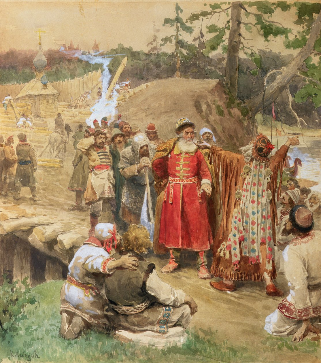 Podbój nowych regionów w Rosji, 1904 autorstwa Klavdiy Vasilievich Lebedev