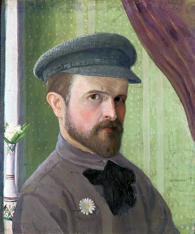 Autoportret, ok. 1909-10 (olej na tekturze) autorstwa Ivan Vassilyevich Klyun