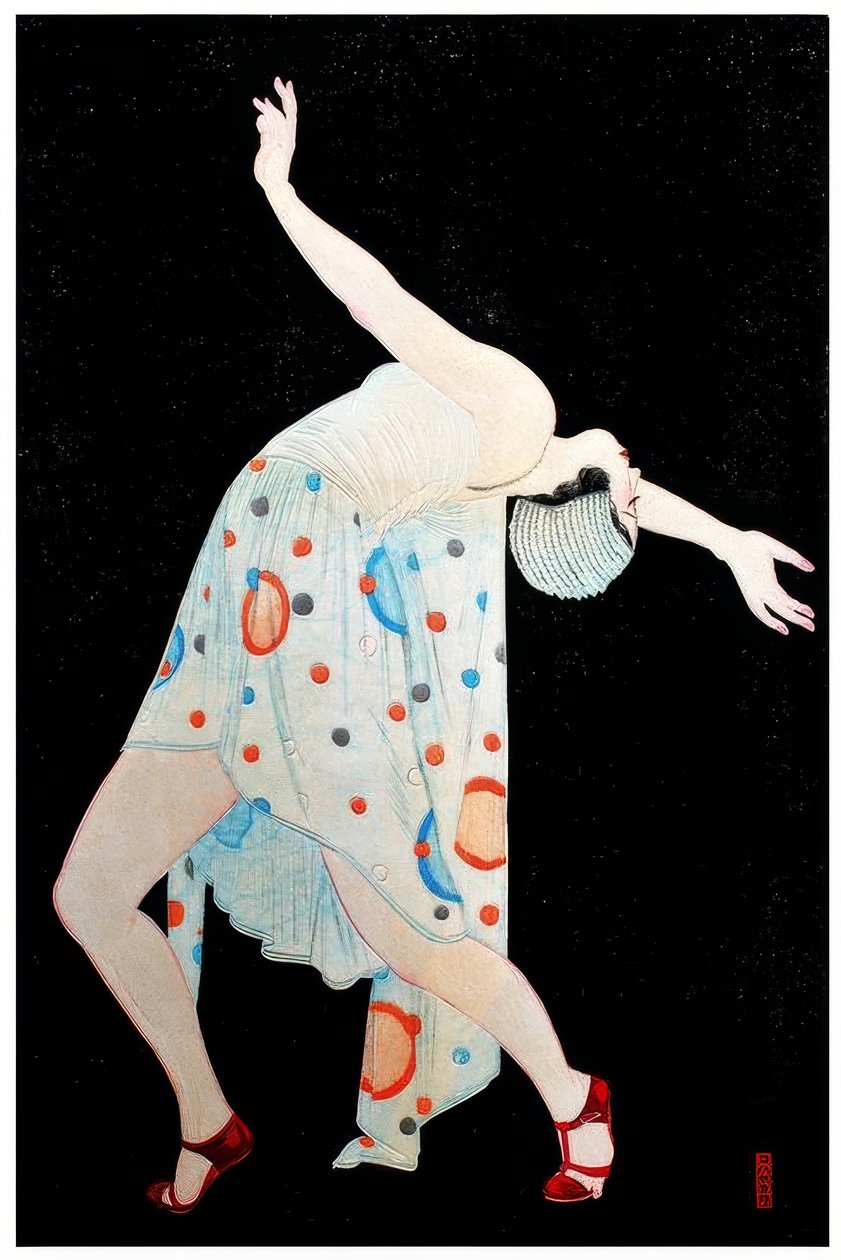 Art Deco moga lub taniec nowoczesnej dziewczyny autorstwa Kobayakawa Kiyoshi