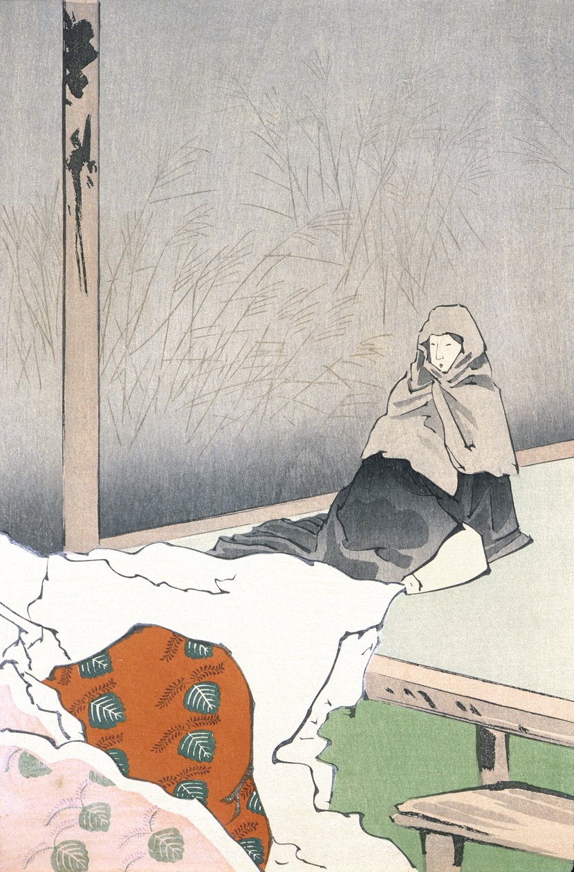 Tancerka Hotoke Gozen w Giōji autorstwa Kobayashi Kiyochika