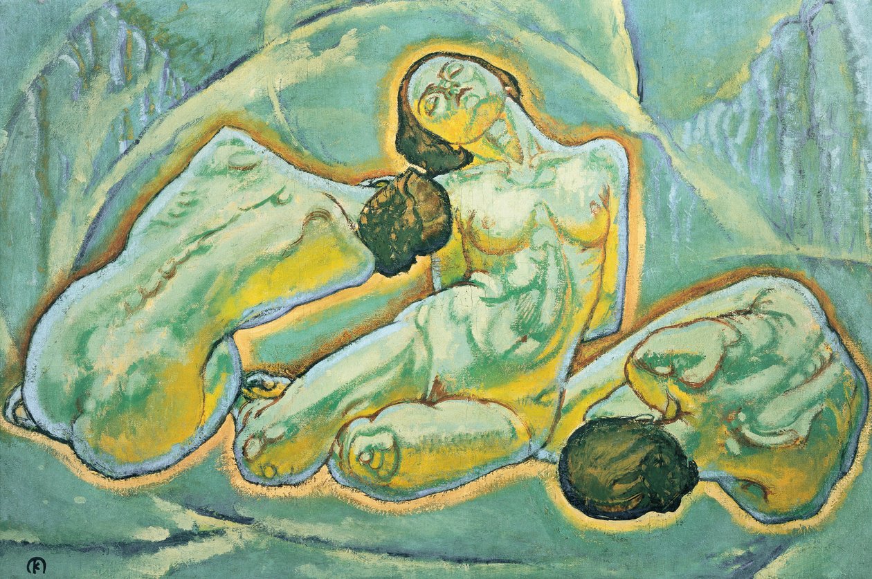 Drei kauernde Frauen - Trzy przykucnięte kobiety ... (obraz na płótnie) autorstwa Koloman Moser