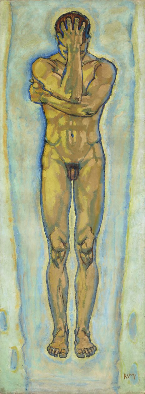 Mężczyzna nude żółto-niebieski, ok. 1900 r. 1913. autorstwa Koloman Moser