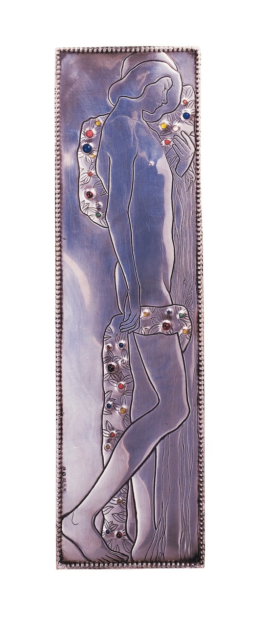 Panel z łóżka A Wiener Werkstatte, ok. 1904 (metal) autorstwa Koloman Moser