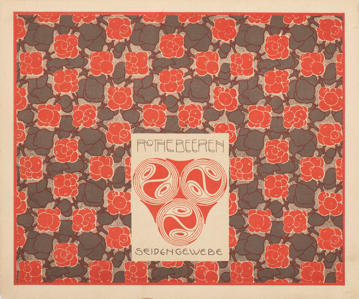 Jedwabna tkanina czerwone jagody, 1901. autorstwa Koloman Moser