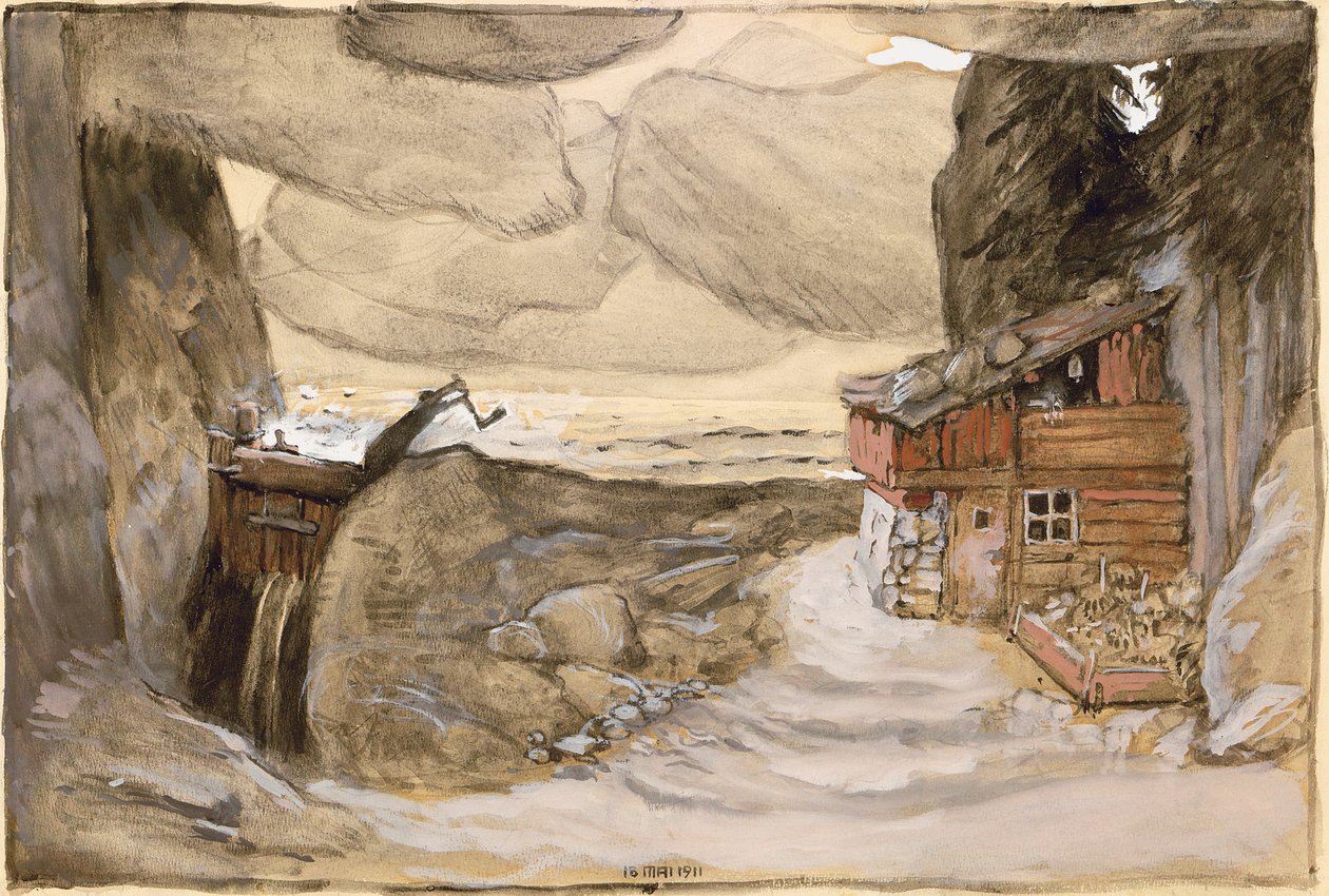 Scenografia do opery Der Bergsee Juliusa Bittnera, 1910-1911. autorstwa Koloman Moser