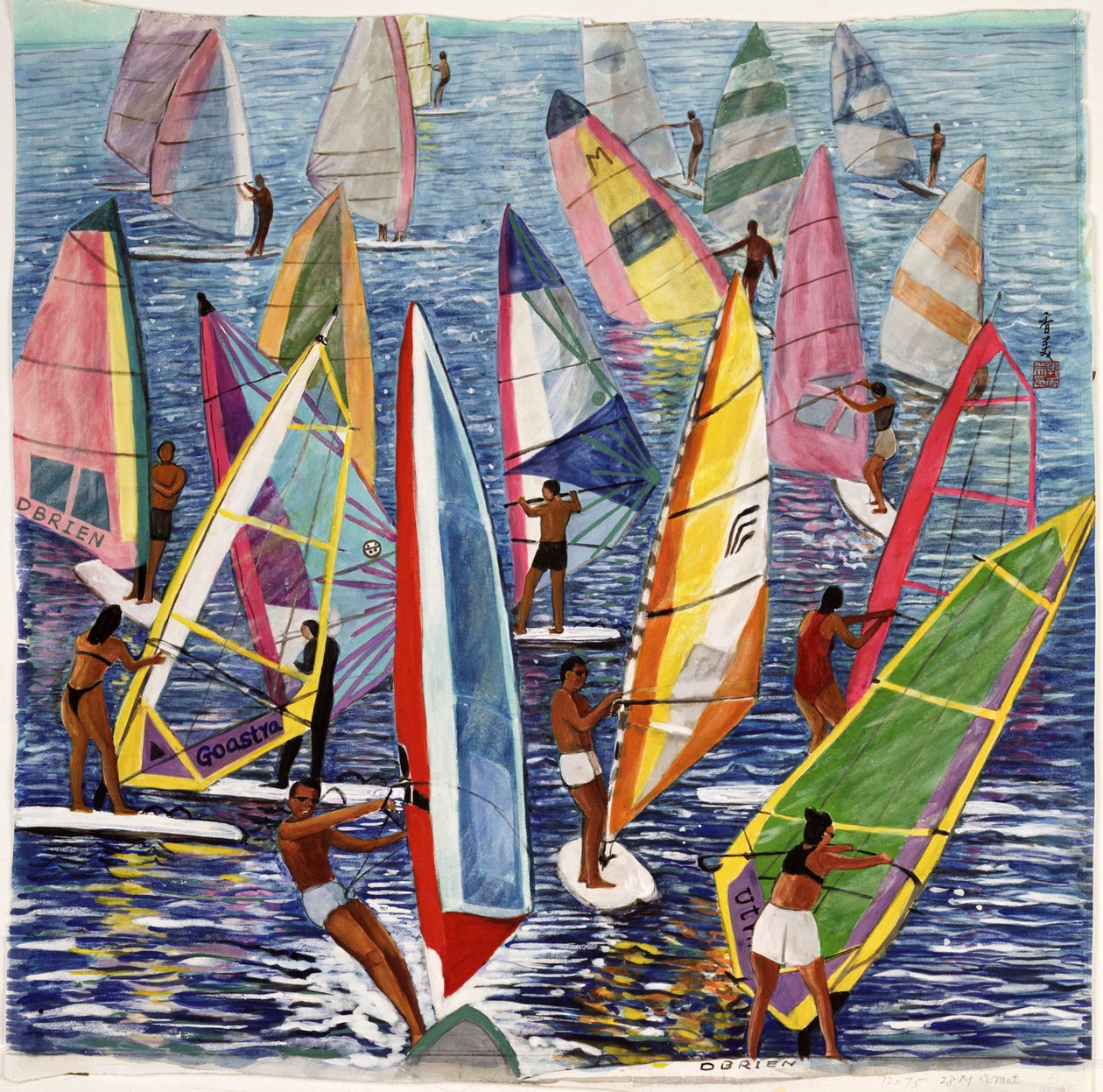 Smooth Sailing, 1992 (gwasz na jedwabiu) autorstwa Komi Chen