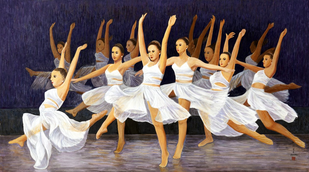Latanie razem, 2015 (Wschodni gwasz na papierze ryżowym) autorstwa Komi Chen
