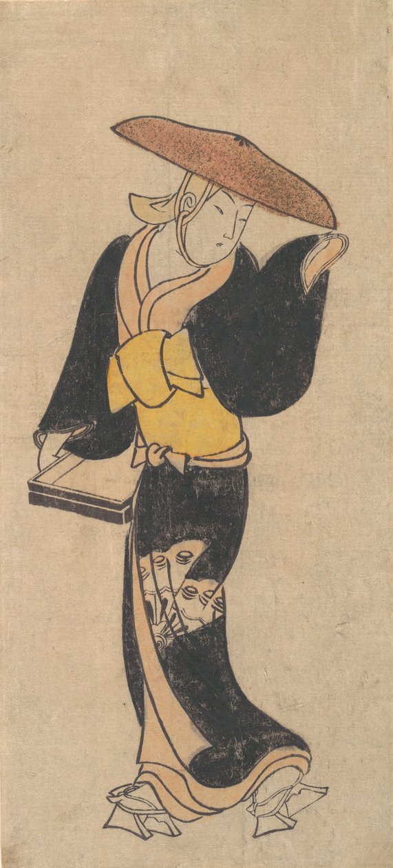 Aktor Sanjo Kantaro jako wędrowne życie buddyjskie, ca. 1715. autorstwa Kondo Kiyoharu