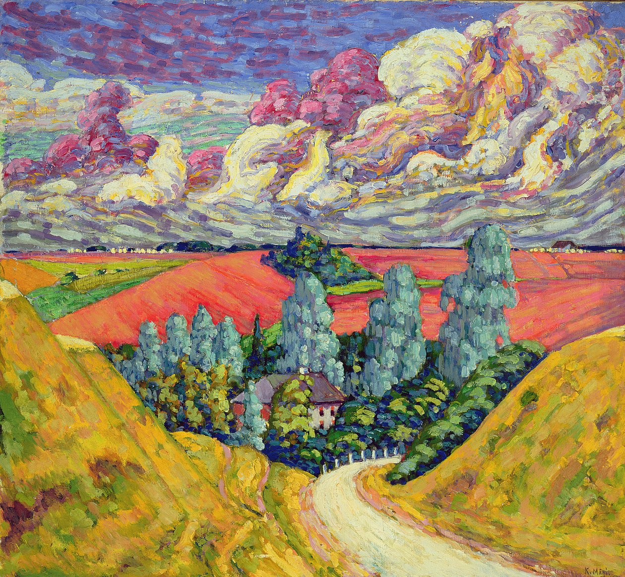 W drodze do Tartu z Viljandi, 1915-6 autorstwa Konrad Magi