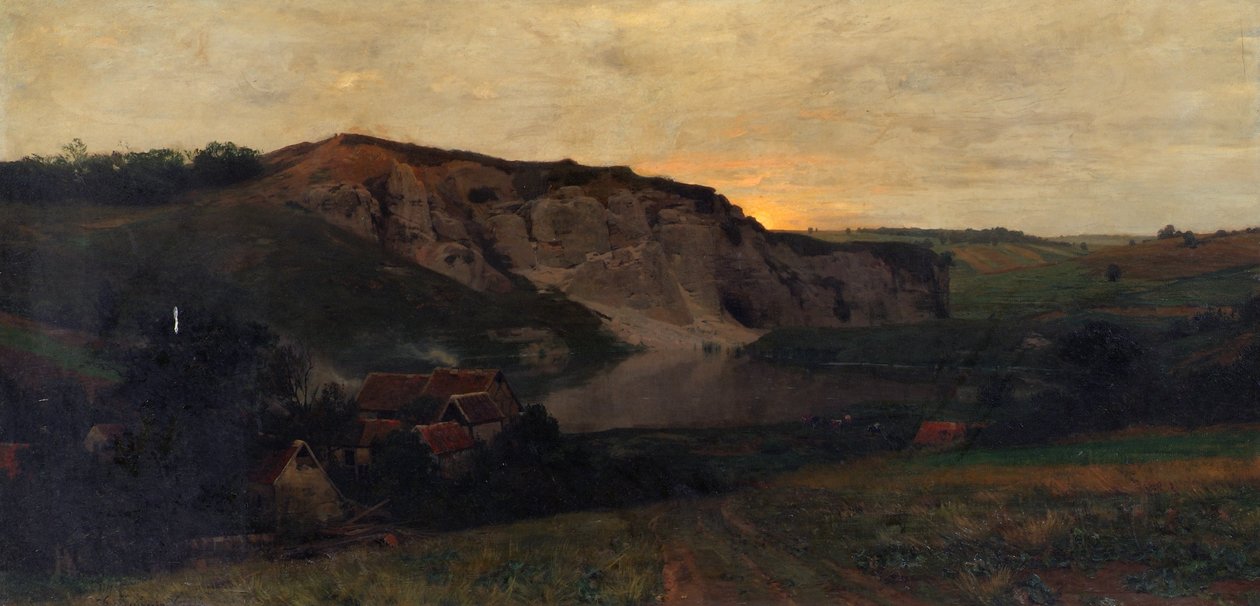 Skalisty krajobraz ze stawem autorstwa Konrad Ludwig Lessing