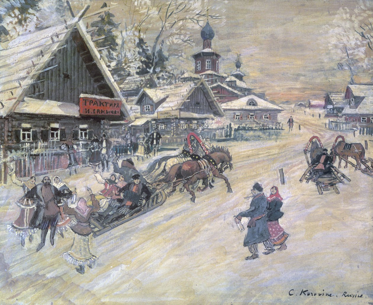 Świąteczny spacer, Rosja autorstwa Konstantin Alekseevich Korovin