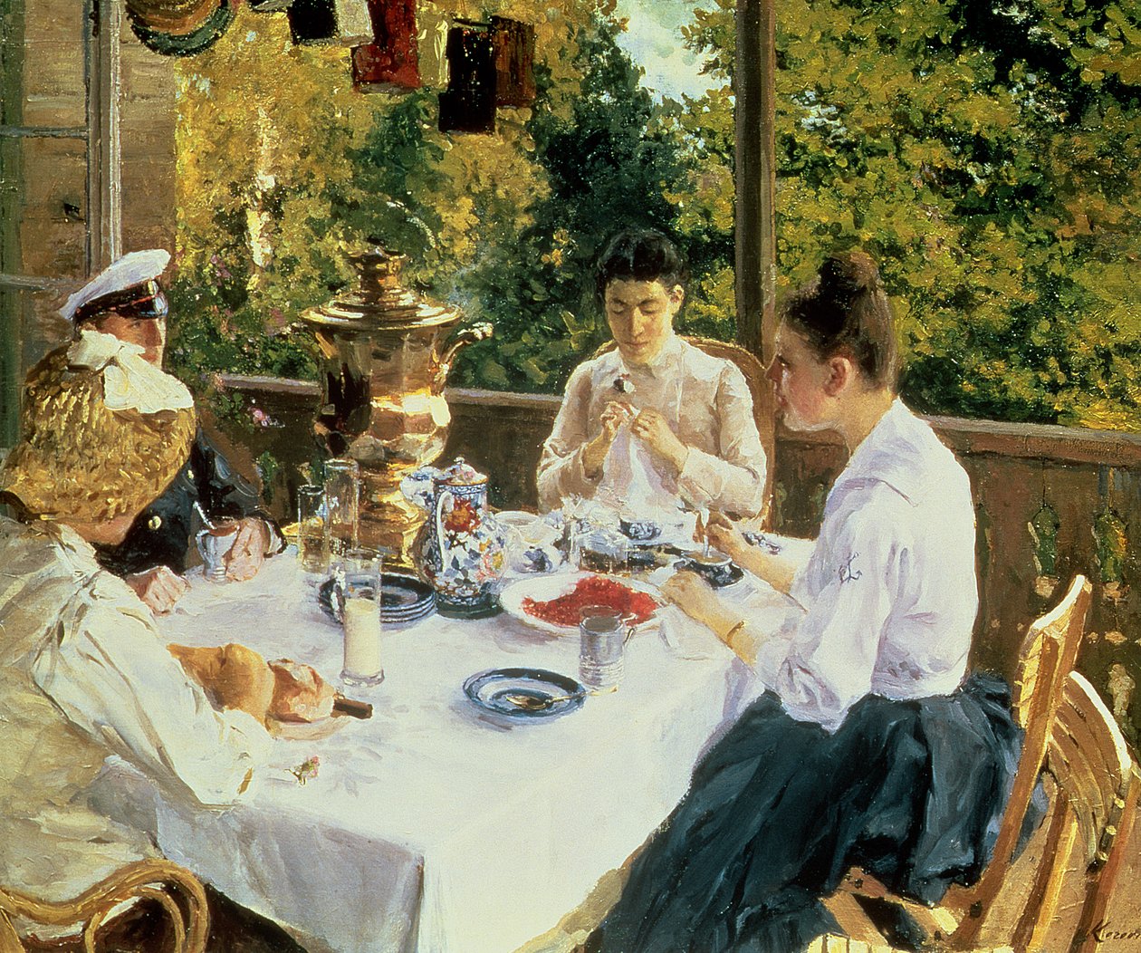 Przy stoliku do herbaty, 1888 r. autorstwa Konstantin Alekseevich Korovin