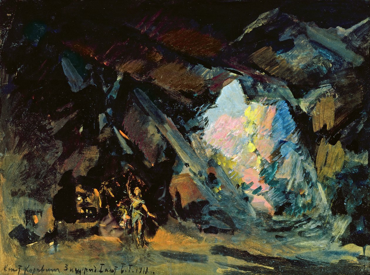 Scenografia do opery „Zygfryd” R. Wagnera, 1918 autorstwa Konstantin Alekseevich Korovin