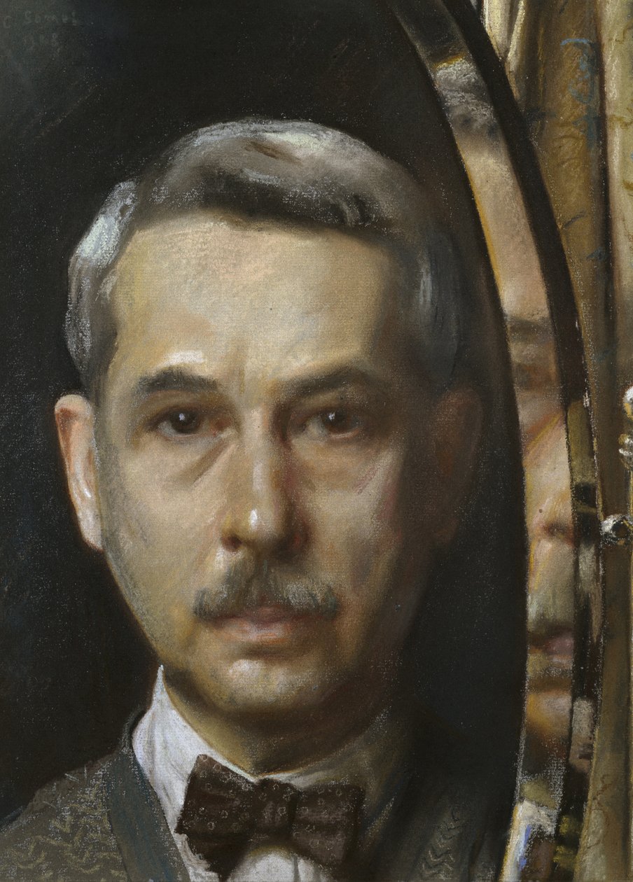 Autoportret w lustrze, 1928 (Pastel na papierze) autorstwa Konstantin Andreevic Somov