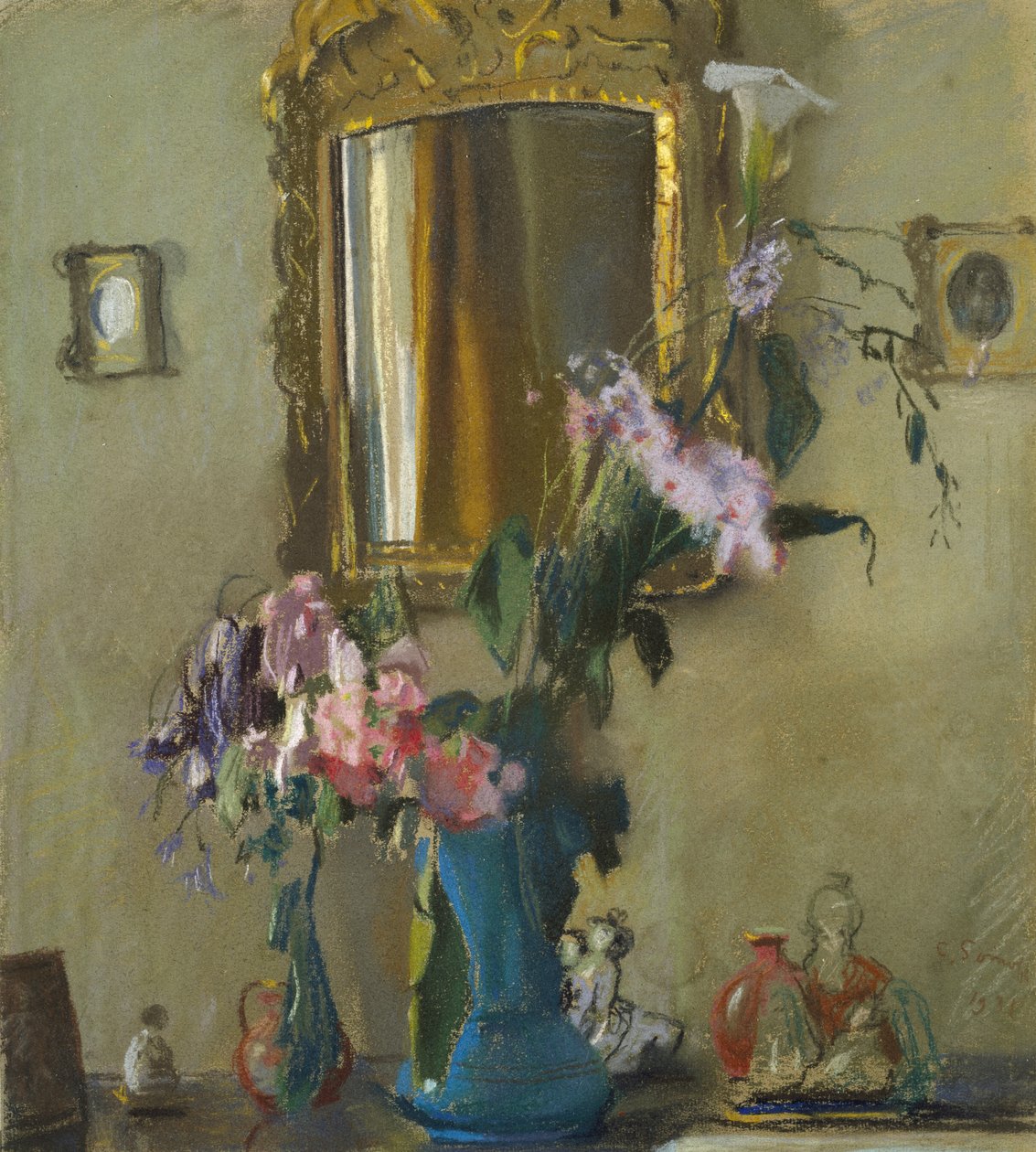 Martwa natura: wnętrze, 1931 (pastel na papierze) autorstwa Konstantin Andreevic Somov