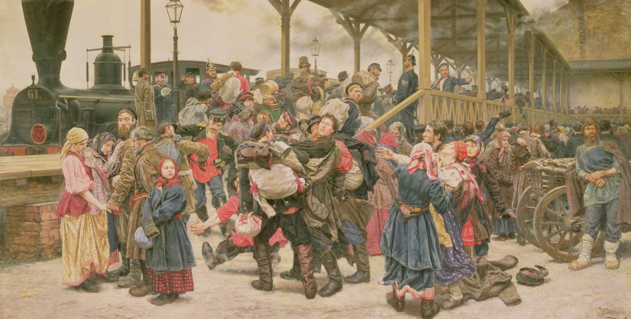 Wyjazd na wojnę, 1888 autorstwa Konstantin Apollonovich Savitsky