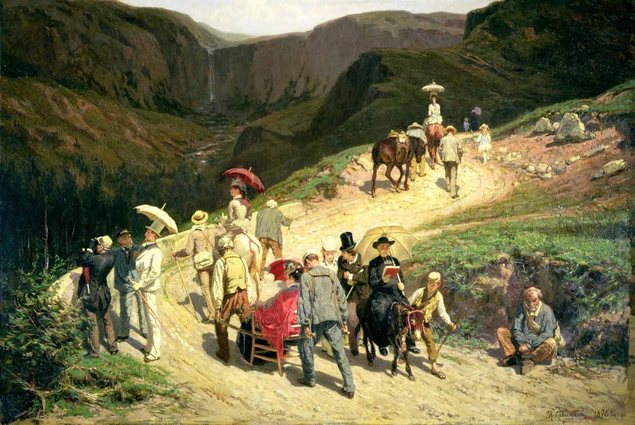Podróżujący w Owernii, 1876 r. autorstwa Konstantin Apollonovich Savitsky