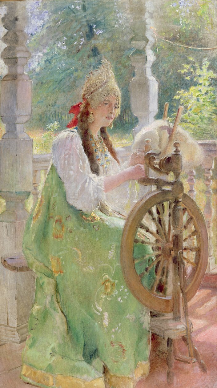 Przy wirującym kole autorstwa Konstantin Egorovich Makovsky