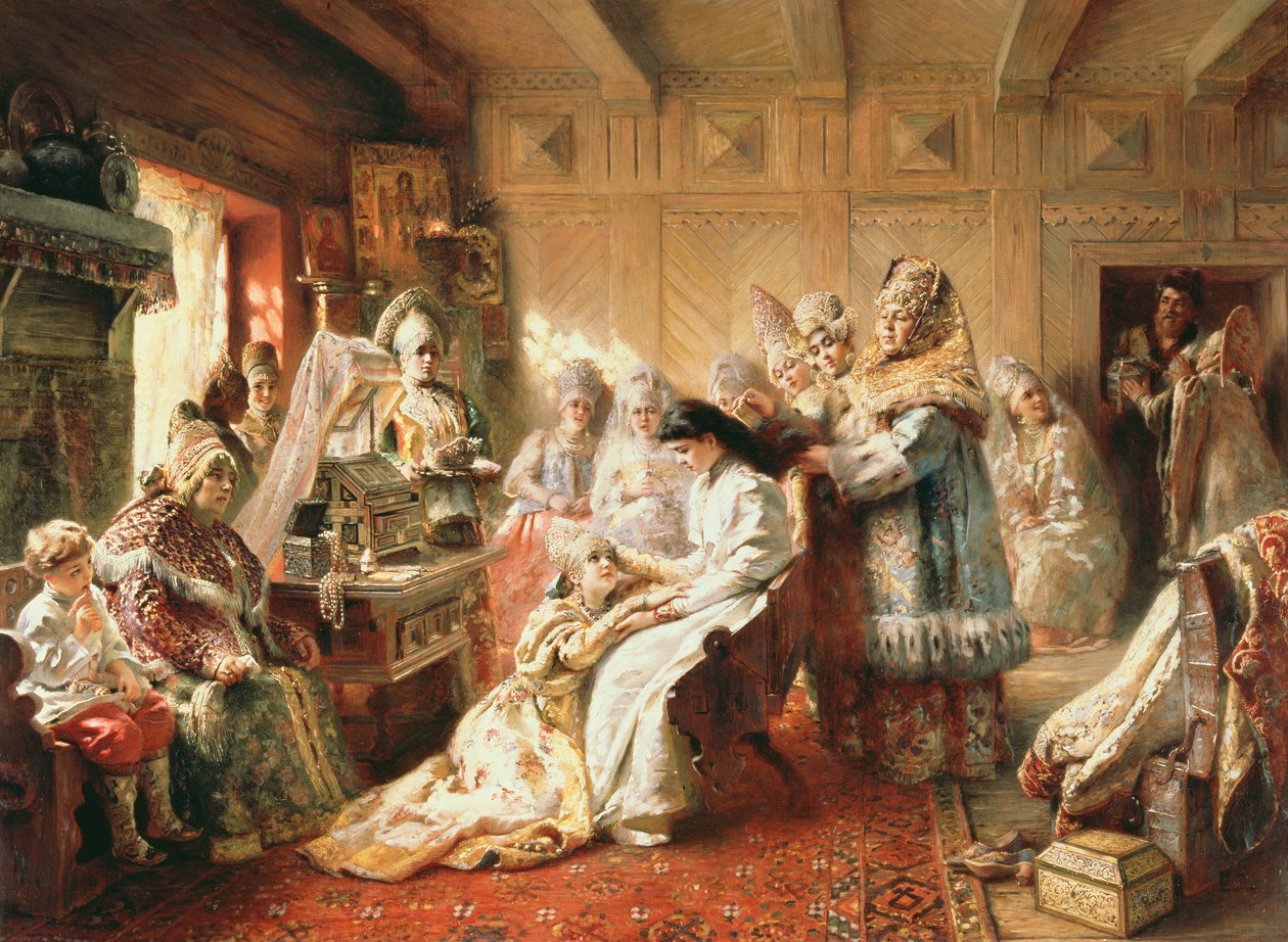 Przed ślubem, 1890 autorstwa Konstantin Egorovich Makovsky