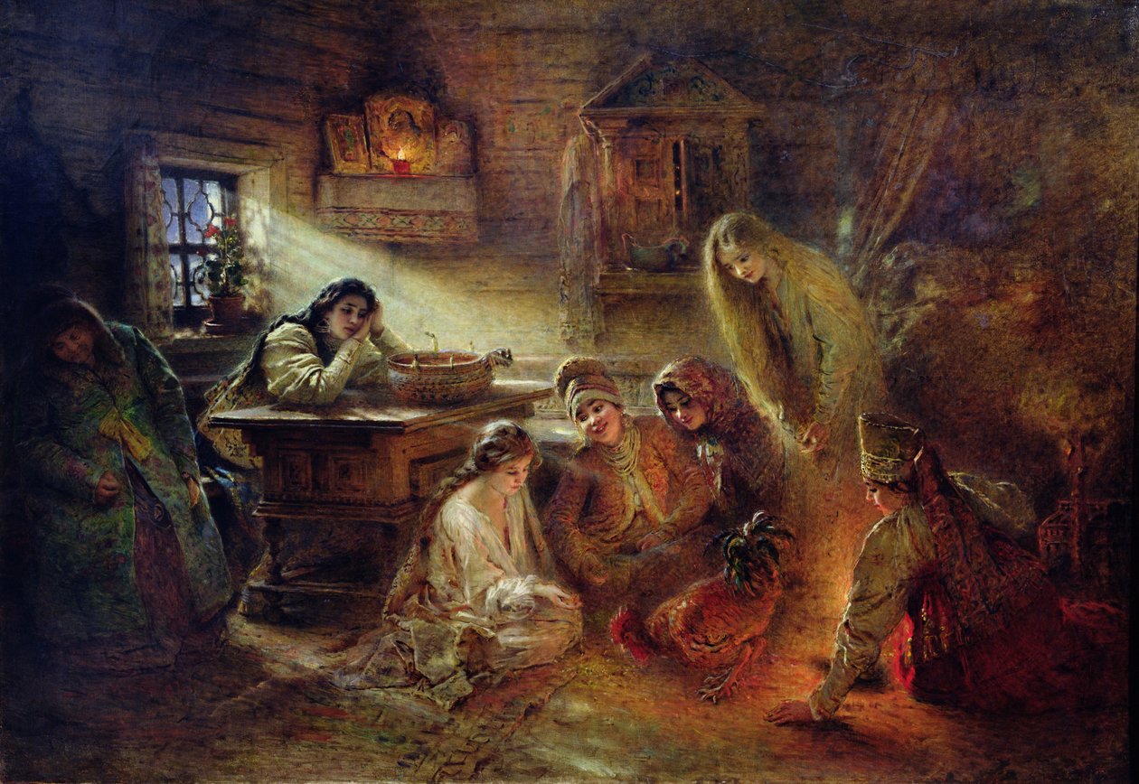 Świąteczne wróżenie autorstwa Konstantin Egorovich Makovsky
