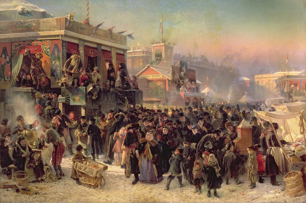 Targi Budynki na Placu Admiralicji, Petersburg, 1869 autorstwa Konstantin Egorovich Makovsky