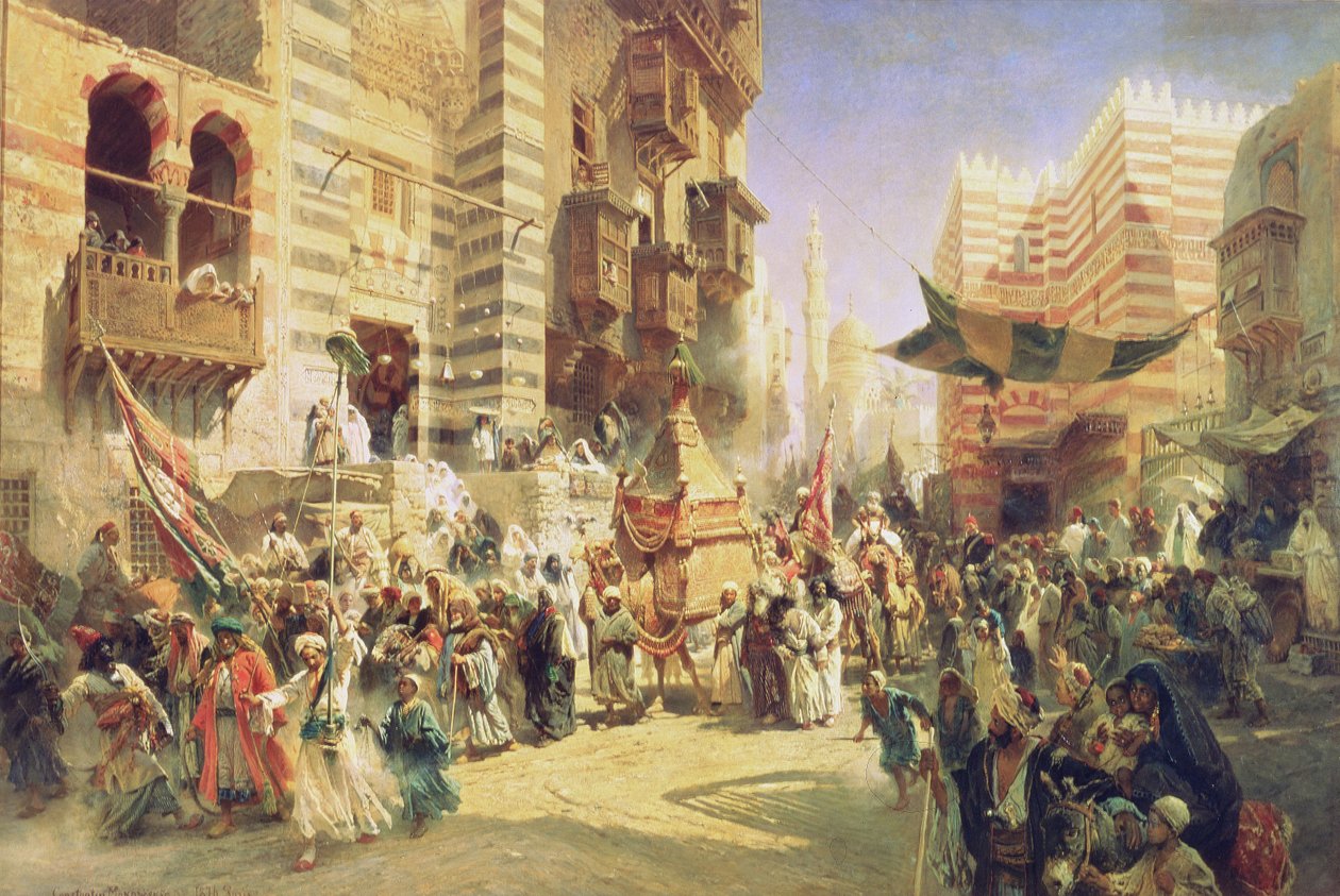 Przekazanie Świętego Dywanu w Kairze, 1876 r. autorstwa Konstantin Egorovich Makovsky
