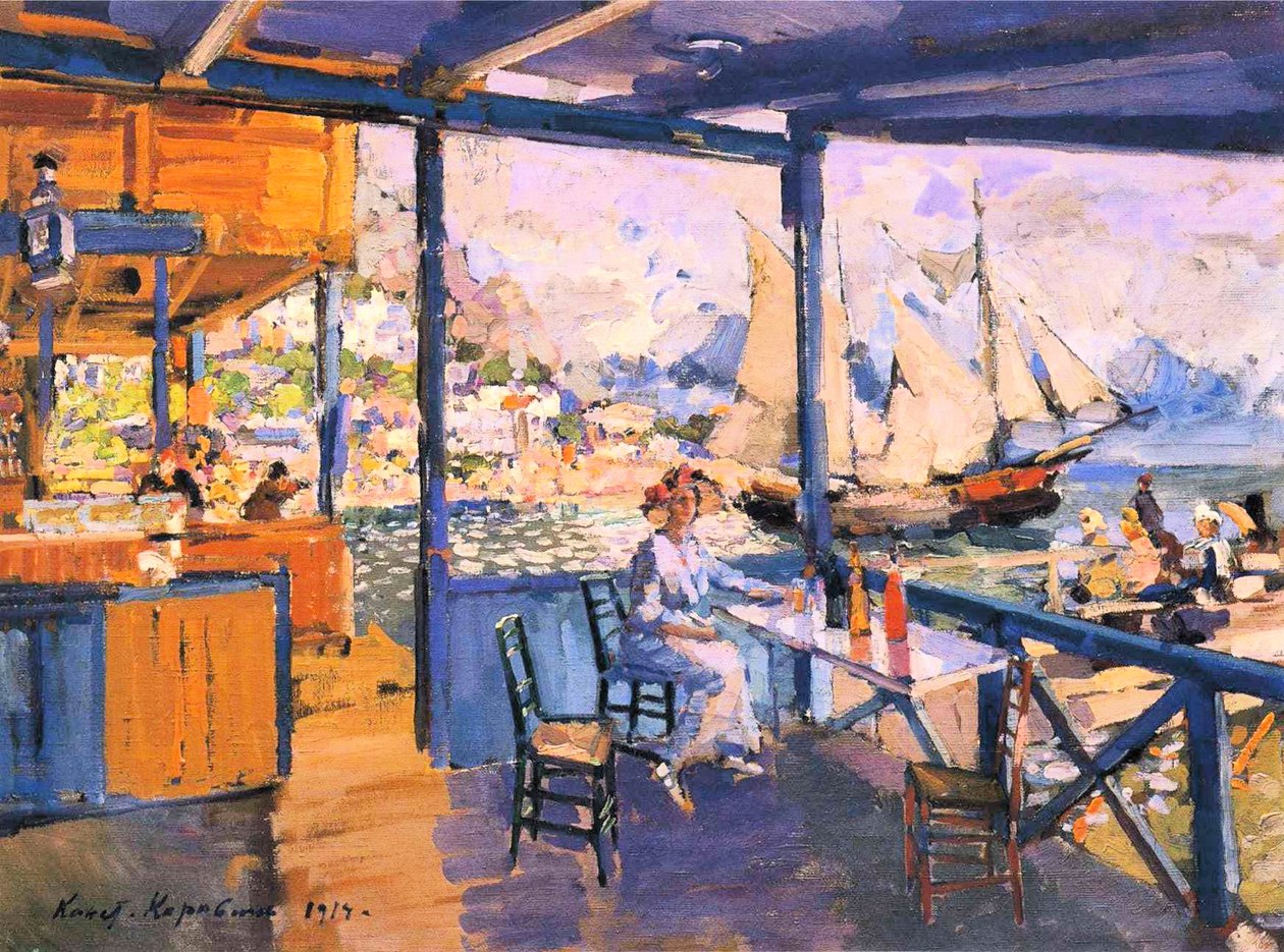 Molo w Gurzufn autorstwa Konstantin Alekseevich Korovin