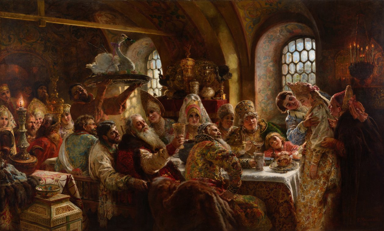 Uczta weselna bojarów autorstwa Konstantin Egorovich Makovsky